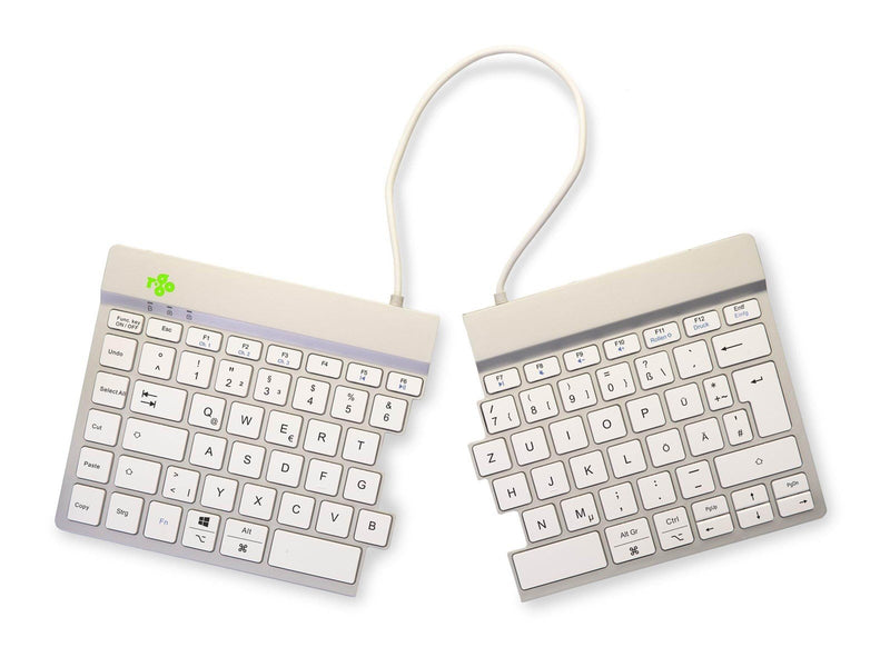 R-Go Tools R-Go Split Break - keyboard - with integrated break indicator - QWERTZ - German - white - Tastaturen - Deutsch - Weis