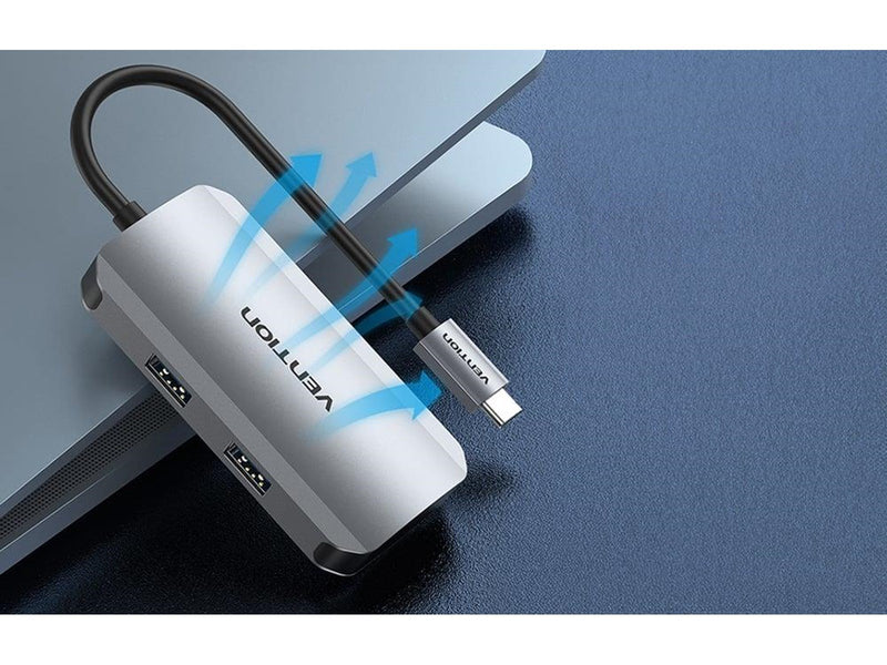 Vention USB-C Docking Station to 4x USB3.0 0.15m Gray