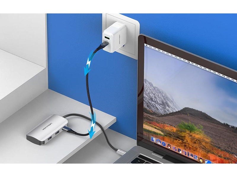 Vention USB-C Docking Station to 4x USB3.0 0.15m Gray