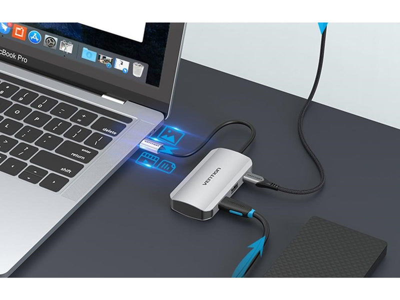 Vention USB-C Docking Station to 4x USB3.0 0.15m Gray