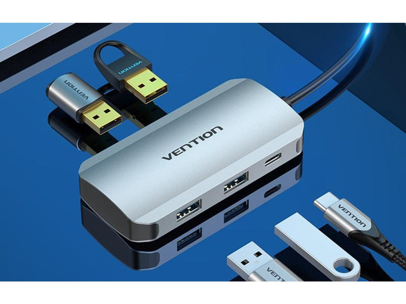 Vention USB-C Docking Station to 4x USB3.0 0.15m Gray