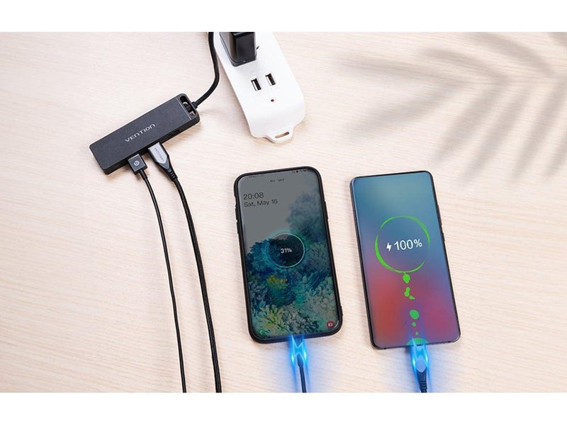 Vention Hub 5in1 with 4 Ports USB 3.0 and USB-C cable 0.5m Black USB-Hubs - USB 3.0 - 4 - Schwarz