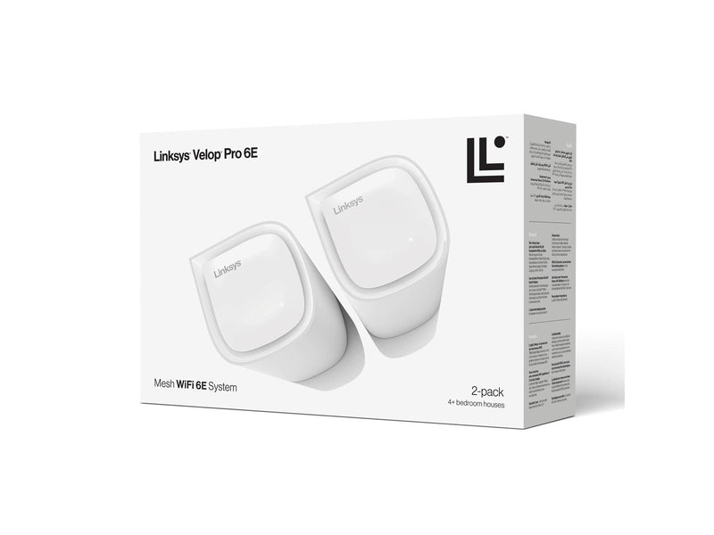 Linksys Velop Pro 6E MX6202 Tri-Band Mesh WiFi 6E System (2-Pack) - Mesh router Wi-Fi 6