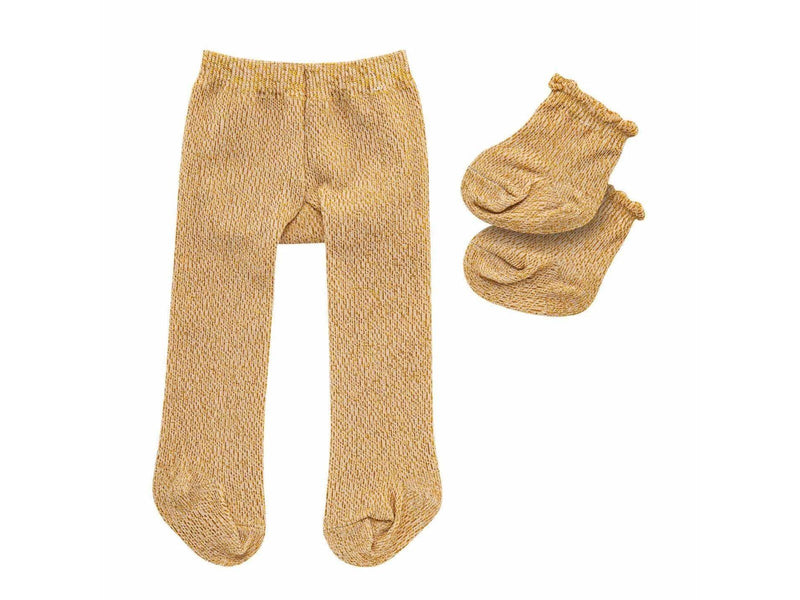 Heless Doll Tights with Socks - Gold 35-45 cm