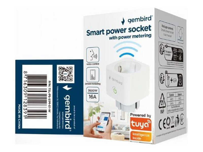 Gembird TSL-PS-S1M-01-W - smart plug - 802.11b/g/n - white