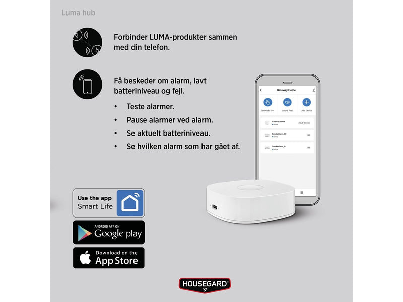 Housegard Luma Smart wireless series-connected smoke alarm incl. 10-year battery 2-pack