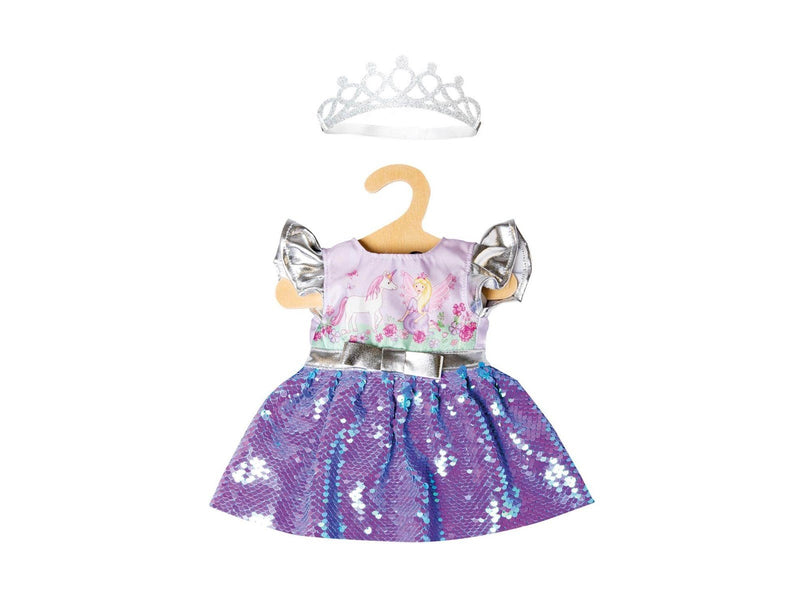 Heless Doll dress Fairy and Unicorn with Sequins and Crown 28-35 cm