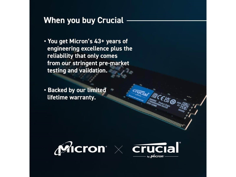 Crucial PRO DDR5-5600 - 48GB - CL46 - Single Channel (1 pcs) - AMD EXPO - Schwarz