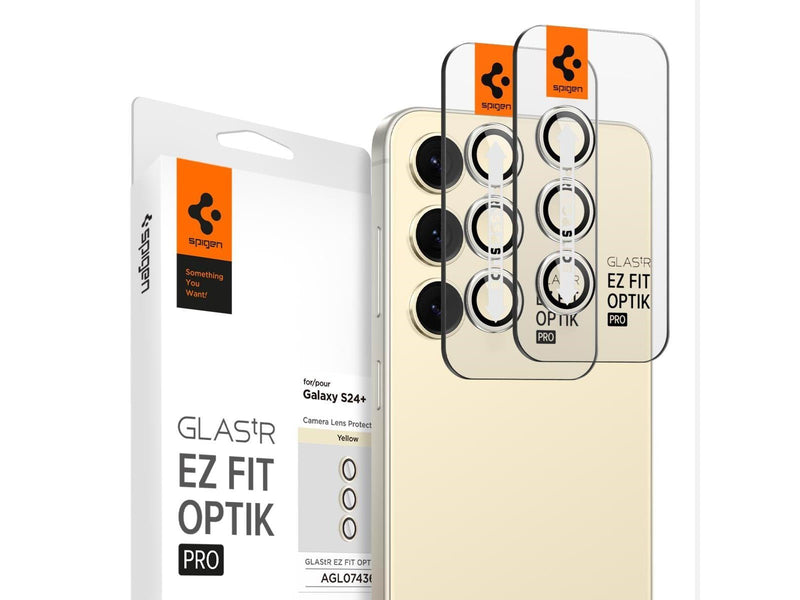 Spigen Glass tR EZ Fit Optik Pro 2 Pack - yellow - Samsung Galaxy S24+