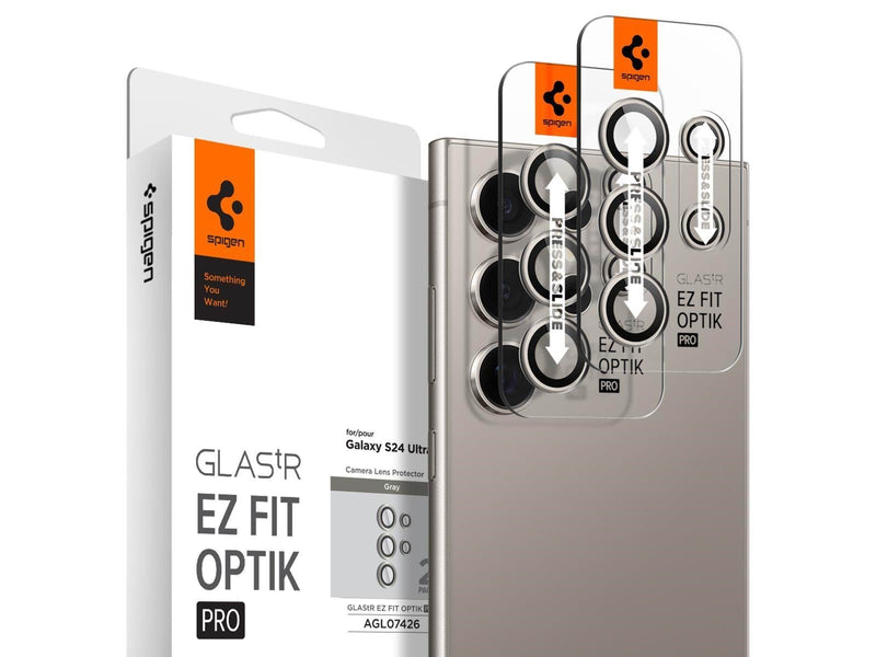 Spigen Glass tR EZ Fit Optik Pro 2 Pack - gray - Samsung Galaxy S24 Ultra