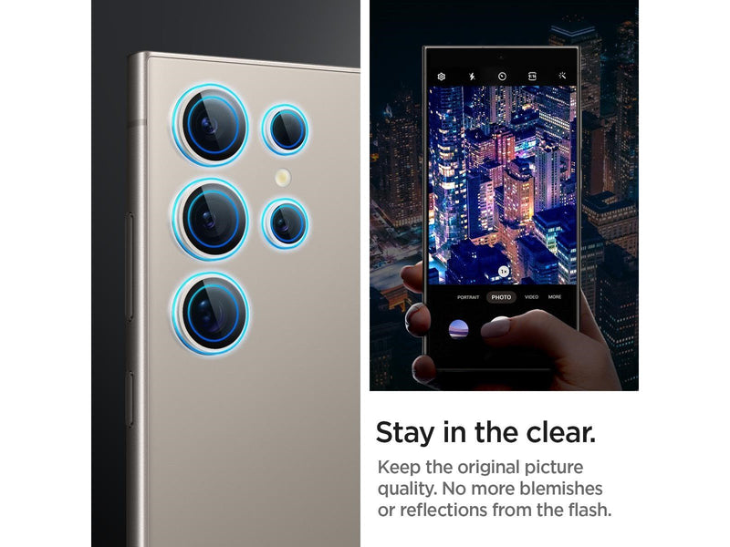 Spigen Glass tR EZ Fit Optik Pro 2 Pack - gray - Samsung Galaxy S24 Ultra