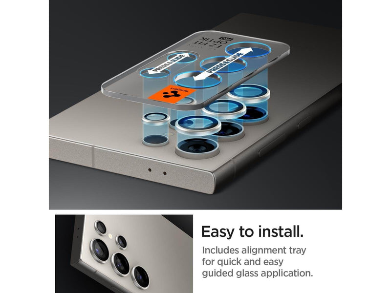 Spigen Glass tR EZ Fit Optik Pro 2 Pack - gray - Samsung Galaxy S24 Ultra