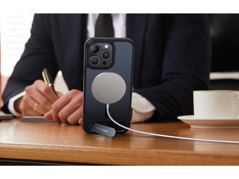 Torras UPRO Pstand Case for iPhone 15 Pro (Transparent)