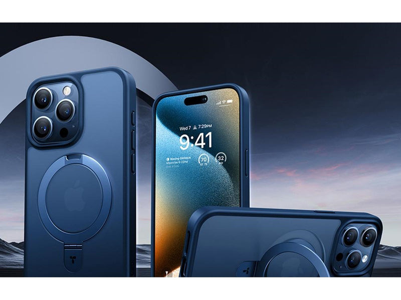 Torras UPRO Ostand Matte Case for iPhone 15 Pro (navy blue)