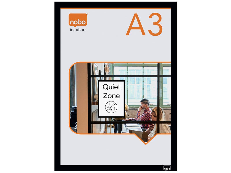 Nobo  Self-adhesive Magnetic Poster Frame A3 Black