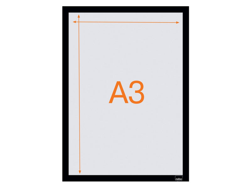 Nobo  Self-adhesive Magnetic Poster Frame A3 Black