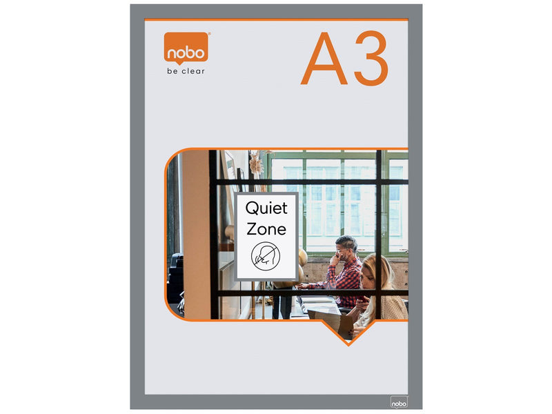 Nobo  Self-adhesive Magnetic Poster Frame A3 Silver