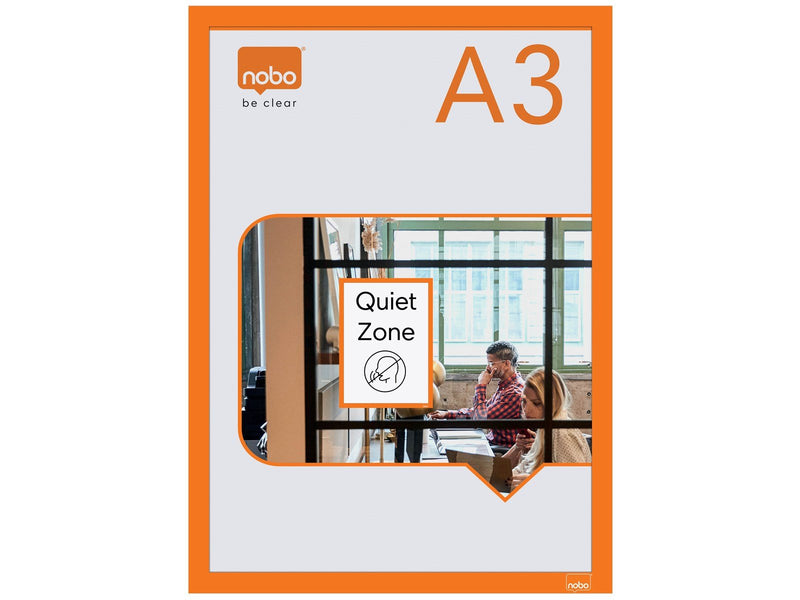 Nobo  Self-adhesive Magnetic Poster Frame A3 Orange