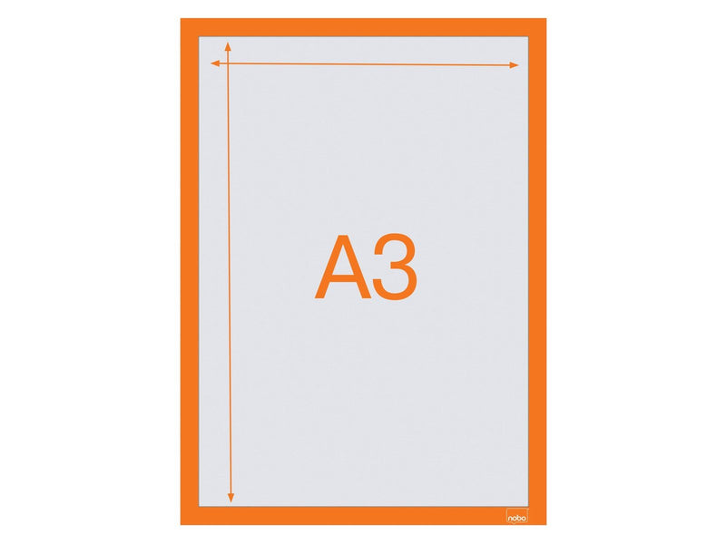 Nobo  Self-adhesive Magnetic Poster Frame A3 Orange