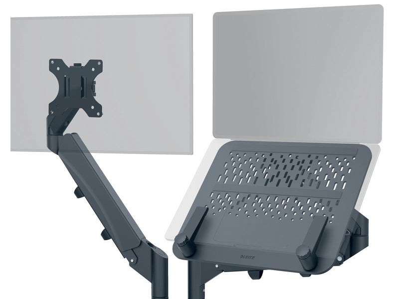 Leitz Ergo Platzsparender Dual Monitorarm mit Laptophalterung