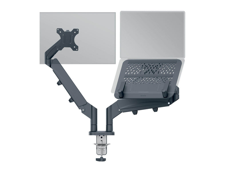 Leitz Ergo Platzsparender Dual Monitorarm mit Laptophalterung