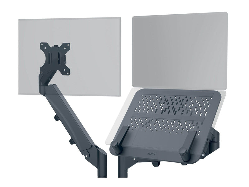 Leitz Ergo Platzsparender Dual Monitorarm mit Laptophalterung