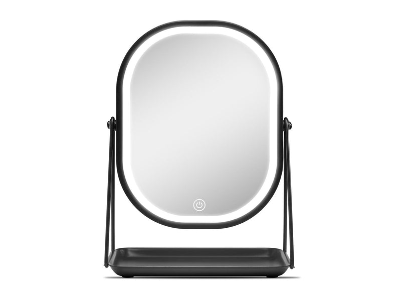 Gillian Jones Mirror With LED Light and Tray - Black