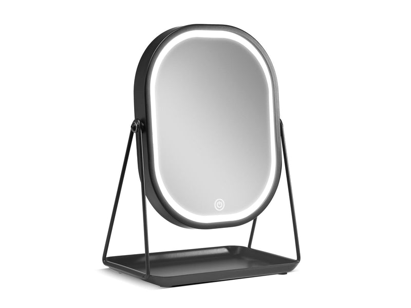 Gillian Jones Mirror With LED Light and Tray - Black