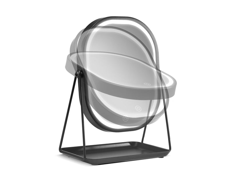 Gillian Jones Mirror With LED Light and Tray - Black
