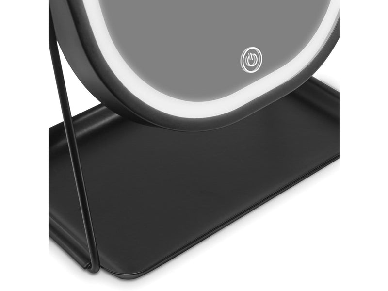 Gillian Jones Mirror With LED Light and Tray - Black