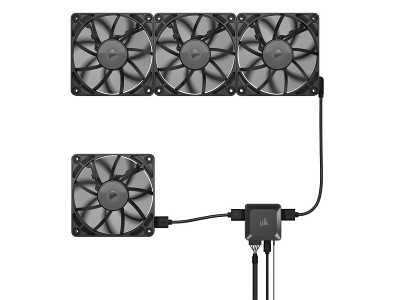 Corsair iCUE LINK RX120 3-pack - Gehäuselüfter - 120mm - Schwarz - 36 dBA