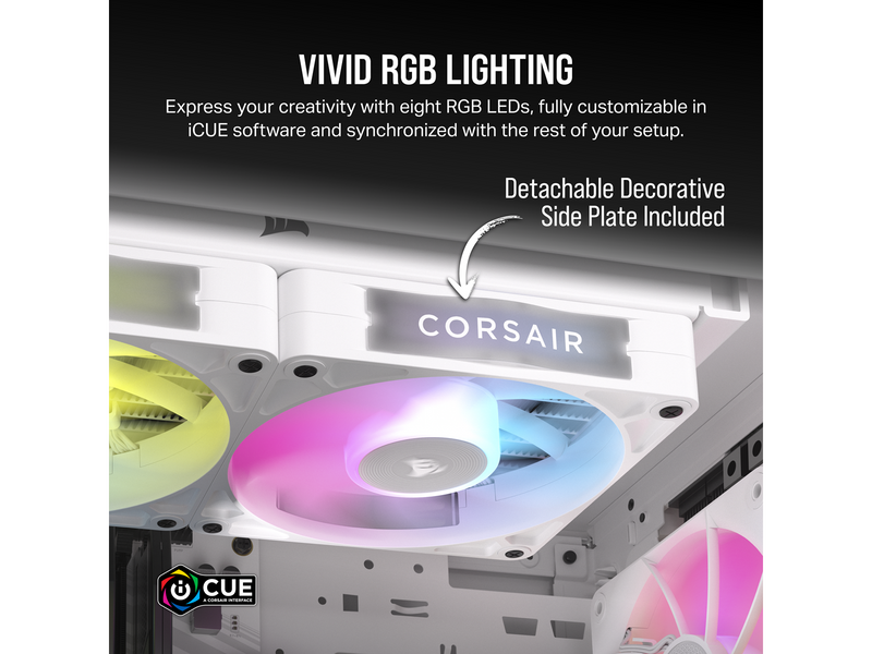 Corsair iCUE LINK RX120 RGB - Gehäuselüfter - 120mm - Weiß mit RGB-Beleuchtung - 36 dBA