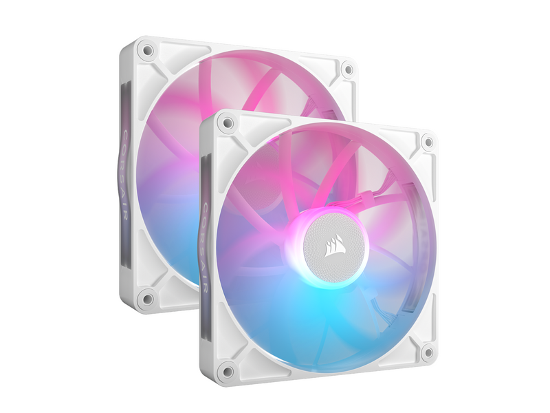 Corsair iCUE LINK RX140 RGB 2-pack - Gehäuselüfter - 140mm - Weiß mit RGB-Beleuchtung - 36 dBA