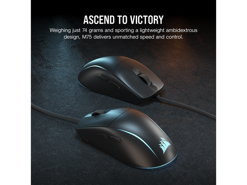 Corsair M75 Lightweight RGB - Gaming Maus (Schwarz mit RGB)