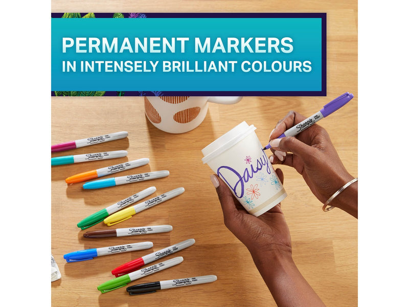 Sharpie -Permanentmarker-Set | Sonderserie mit verschiedenen Farben | feine Spitze | 18 Markierstifte | Set für den Schulanfang