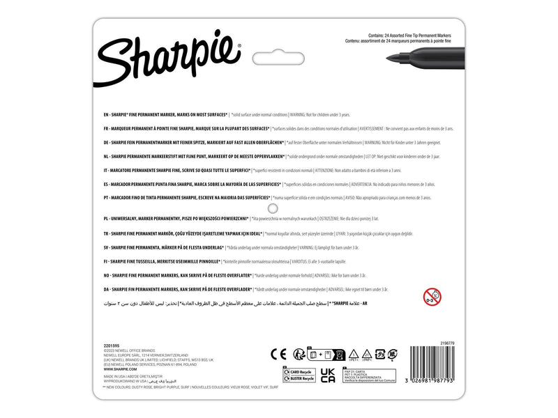 Sharpie Glam Pop-Permanentmarker | feine Spitze für klare Details | verschiedene Farben | 24 Markierstifte