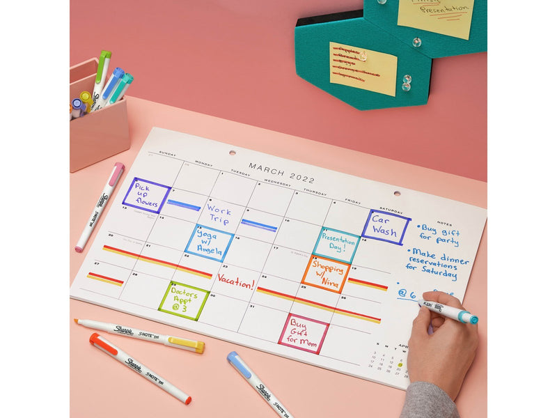 Sharpie S-Note Duo Textmarker | Kreativmarker in Pastelltönen mit beidseitiger Spitze | Patronen- und Keilspitze zum Markieren,