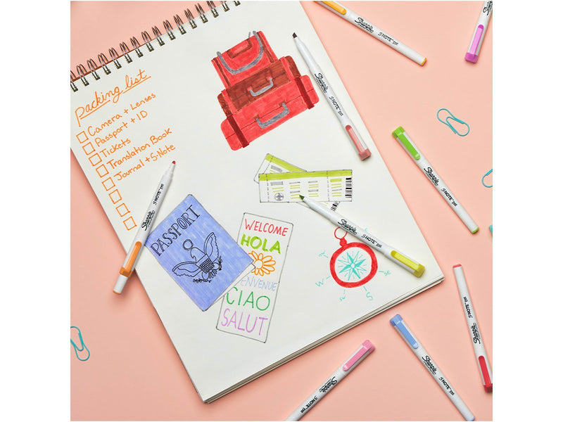 Sharpie S-Note Duo Textmarker | Kreativmarker in Pastelltönen mit beidseitiger Spitze | Patronen- und Keilspitze zum Markieren,
