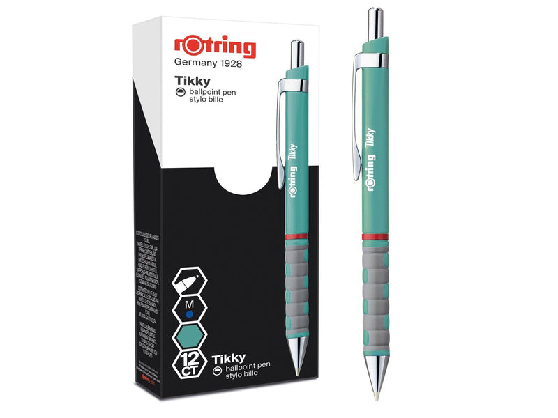 Rotring rOtring Tikky-Kugelschreiber in Pastellfarben | blaue Tinte | mittlere Spitze (1,0 mm) | Schaft in Sea Blue | federleich