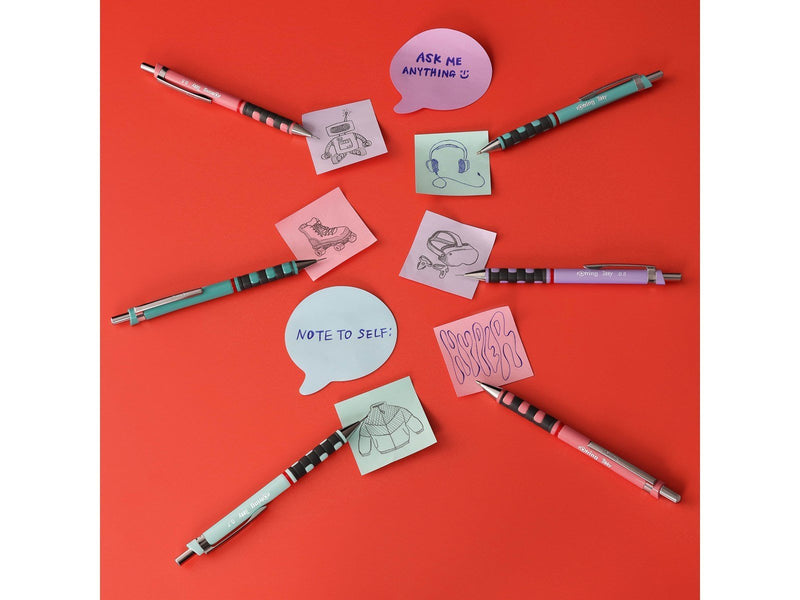 Rotring rOtring Tikky-Druckbleistifte in Pastellfarben | HB 0,5 mm | Orchid Bloom | mit angenehmem gummiertem Soft-Touch-Griff |