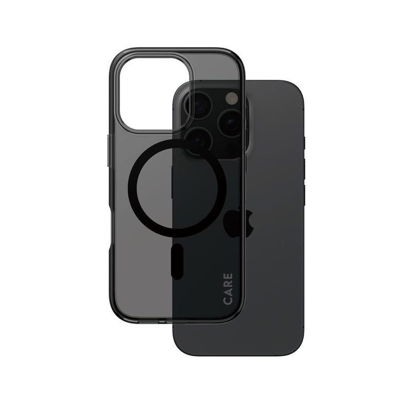 CARE by PanzerGlass® Flagship Case Urban Combat Smokey Schwarz MagSafe für iPhone 16 Pro