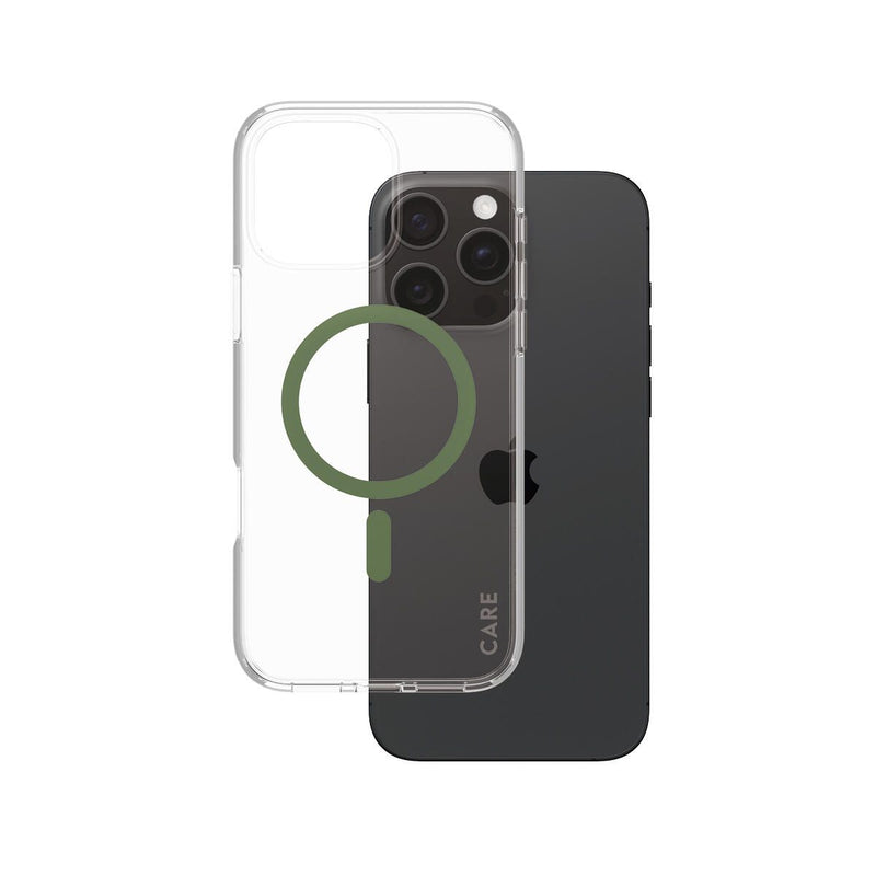 CARE by PanzerGlass® Flagship Case Transparent Urban Combat Grün MagSafe für iPhone 16 Pro Max