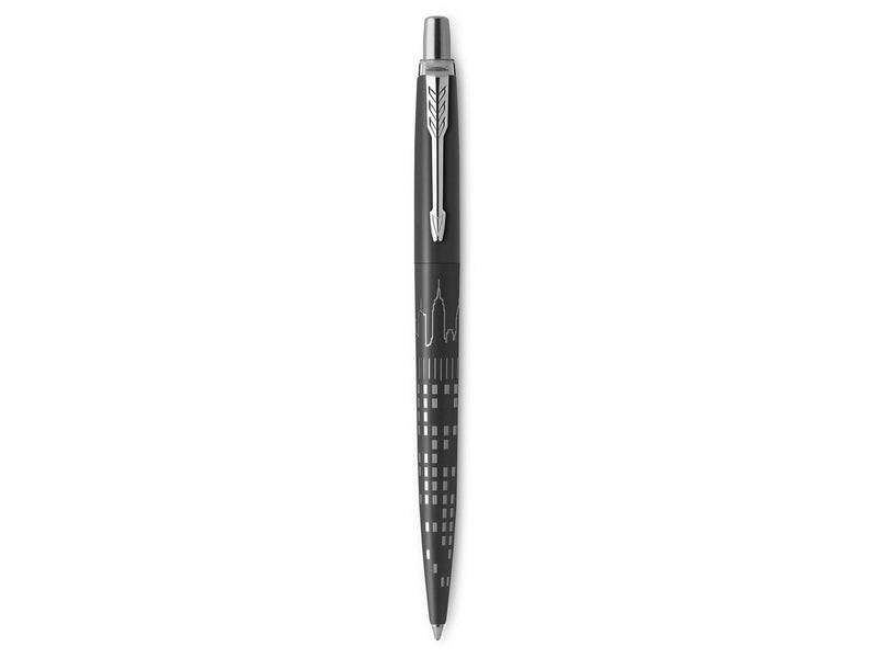 Parker Jotter Kugelschreiber | Sonderedition | New York City (NYC) Schwarz in silberner Ausführung | Blaue Tinte | Geschenkbox
