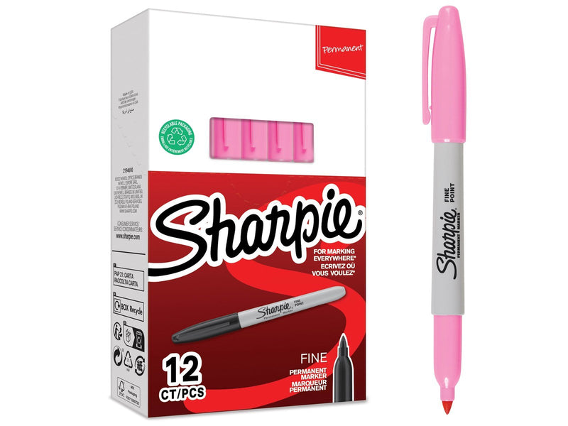 Sharpie Permanent Marker | Marker Stifte mit feiner Spitze | rosa permanente Tinte | 12 Stück Market Set