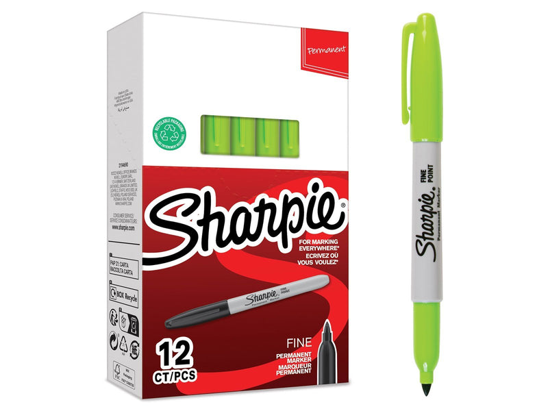 Sharpie Permanent Marker | Marker Stifte mit feiner Spitze | lindgrüne permanente Tinte | 12 Stück Market Set