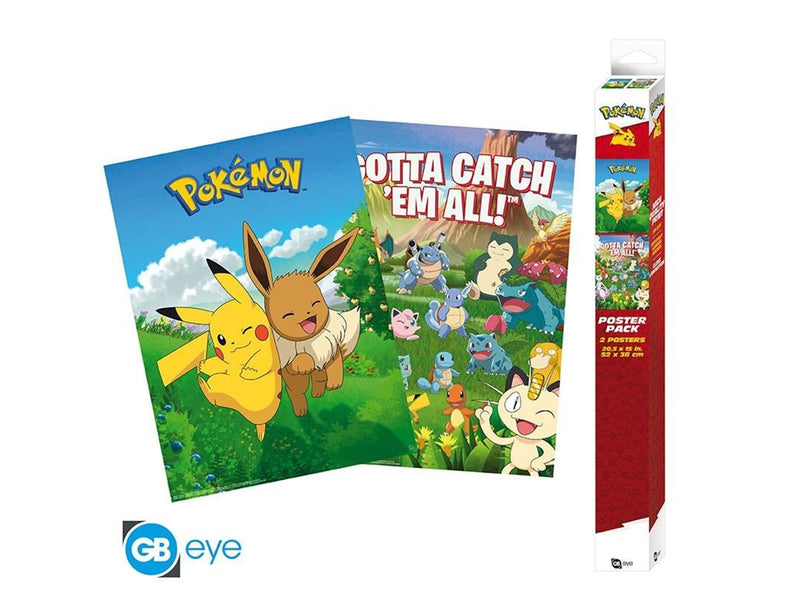 ABYstyle - POKEMON Set 2 Chibi Posters Environments (52x38cm) - Plakat