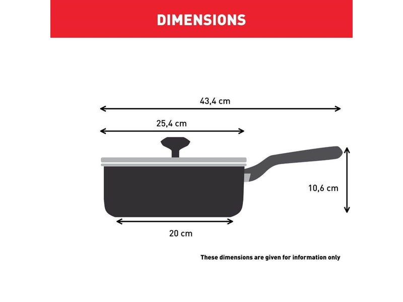 Tefal Family cook Sautepan w. lid 24 cm Black