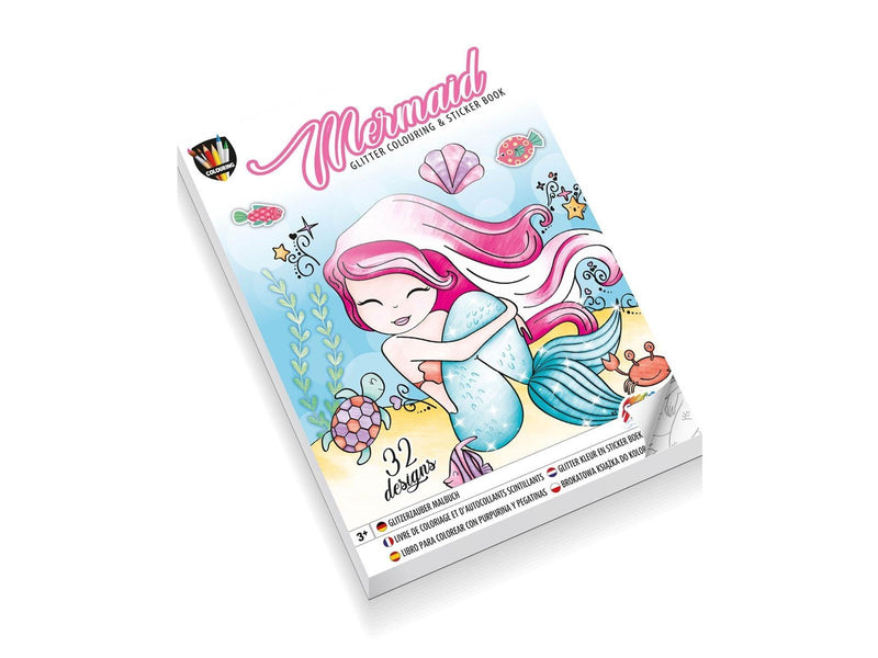Creative Craft Group Glitter Coloring and Sticker Book - Mermaid