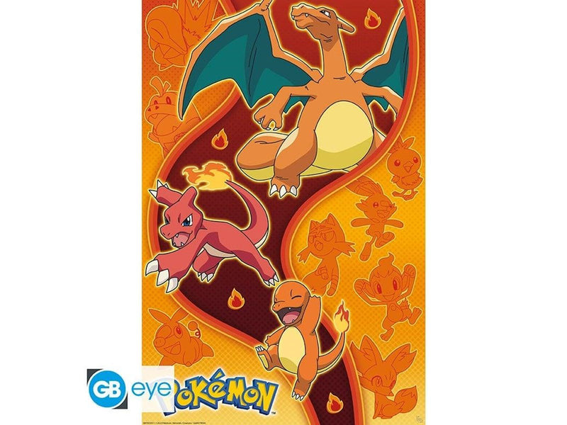 ABYstyle - POKEMON Poster Fire Type (91.5x61cm) - Plakat