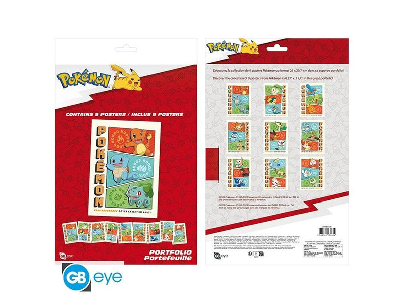 ABYstyle - POKEMON Portfolio 9 Posters Starters (21x29.7cm) - Plakat